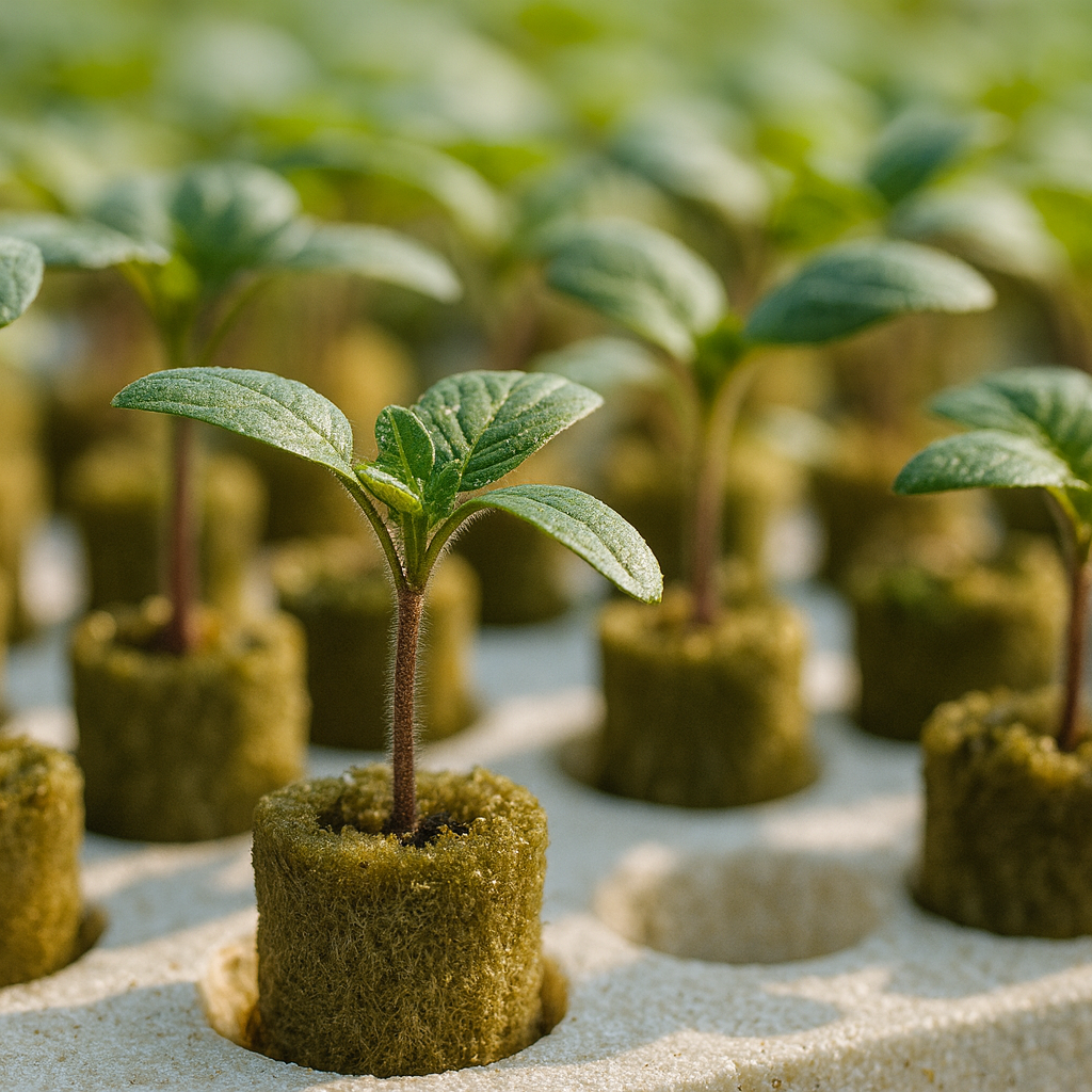 Plugs Lana de Roca para Cultivo Hidroponico 100pzs.